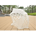 Tissu à la main fabriqué en dentelle parapluie parasol blanc pour mariage Parapluie blanc nuptiale